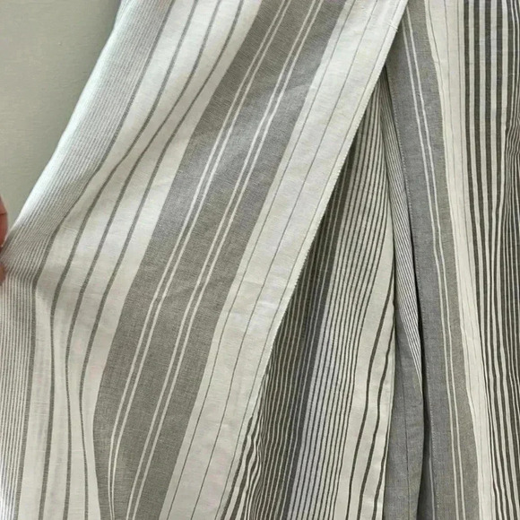 ❤️Host Picks❤️[US4/EU34]ARMANI  JEANS WideLeg Hemp/Linen Blend Gray Straps Pant - Picture 5 of 11